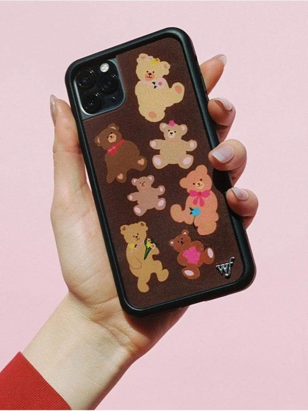Wildflower Brown Bear Pattern IPhone 15 Case